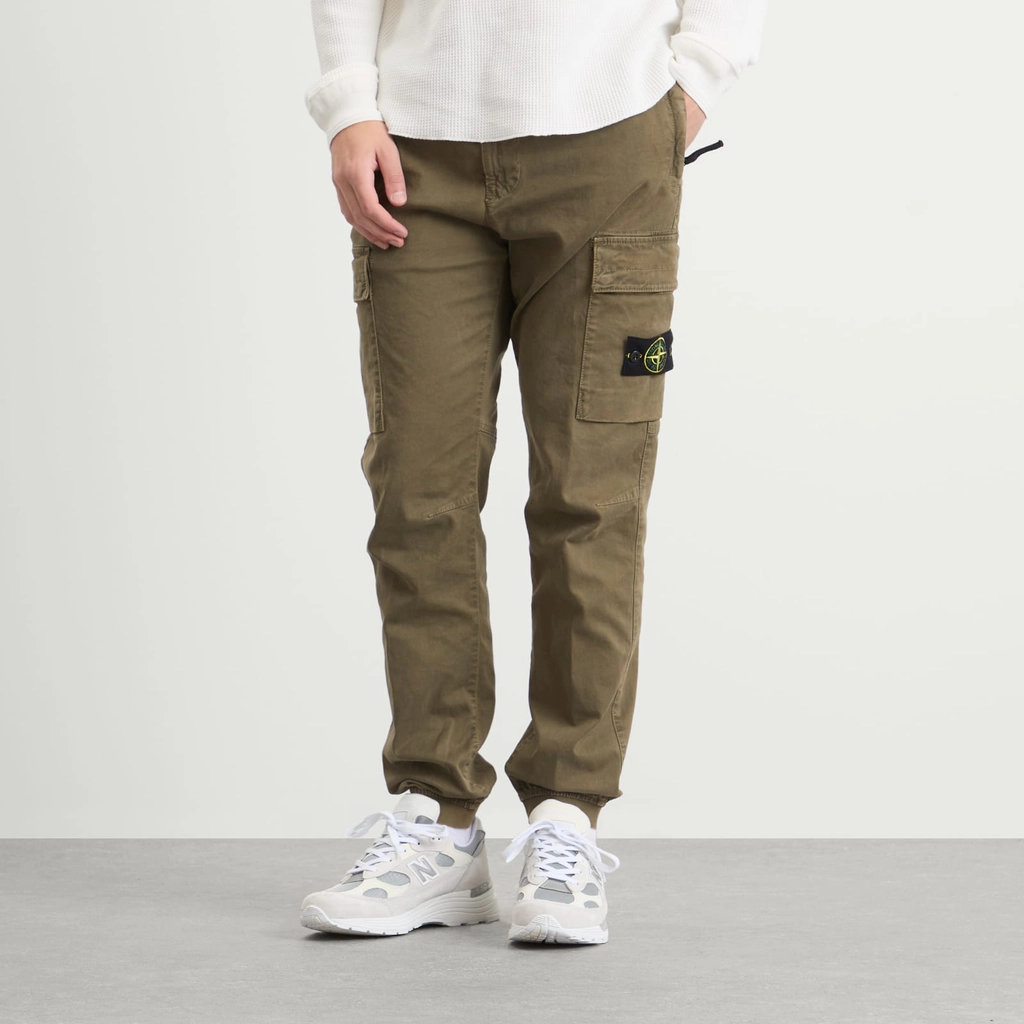 Stone Island Men's Sateen Cargo Jogger Pants Military Green